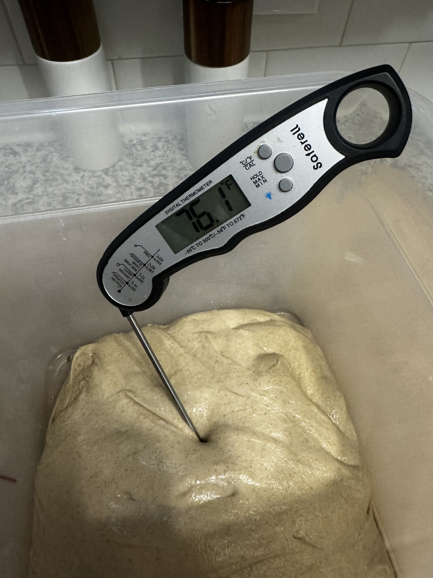 Bulk fermentation at about 76°F.