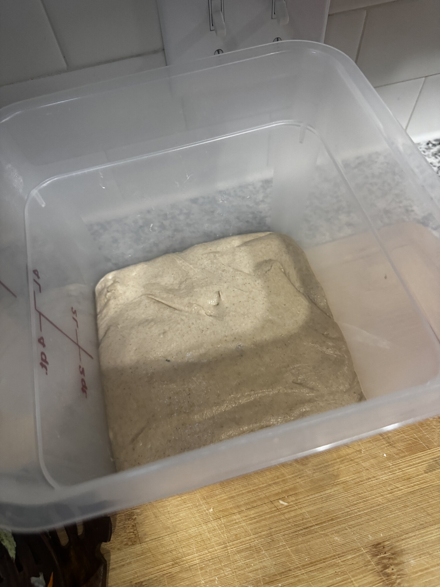The dough around 10 PM before going into the refrigerator.