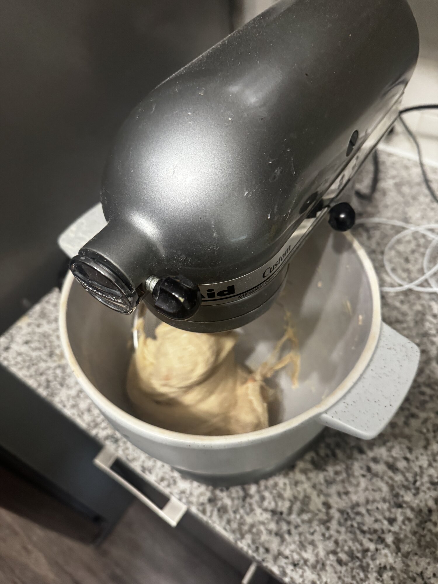 Dough Cloony mixing everything together.