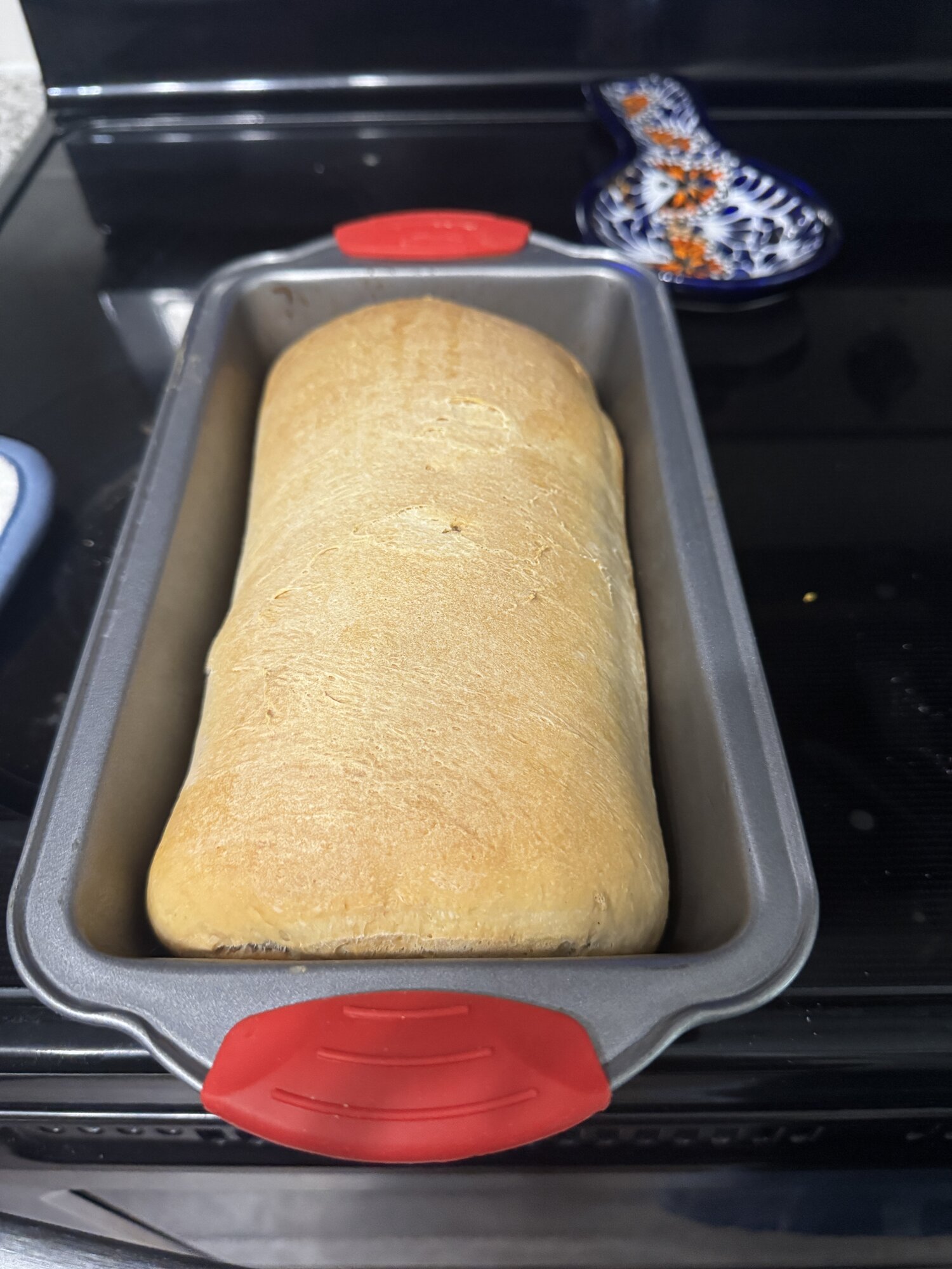 The finished sourdough sandwich loaf.