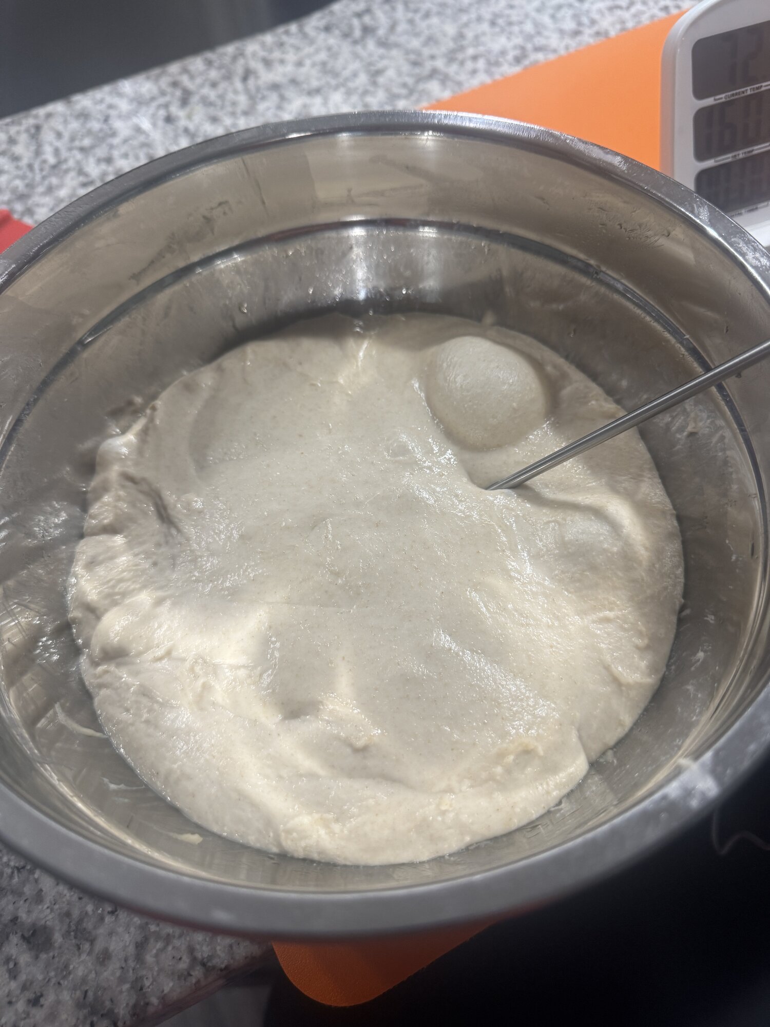 Bulk fermentation complete at 4:40 pm.