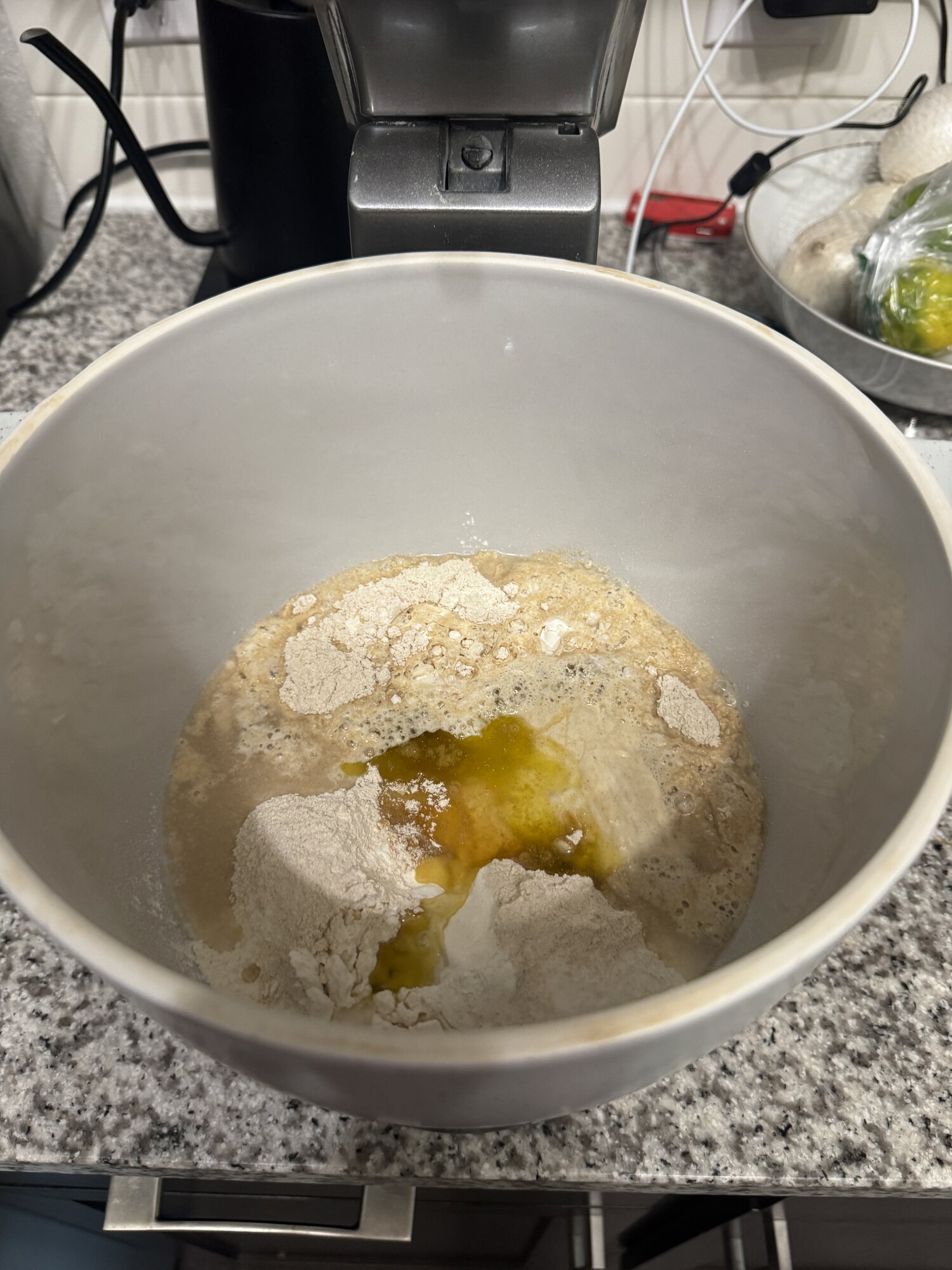 The focaccia ingredients in Dough Cloony.