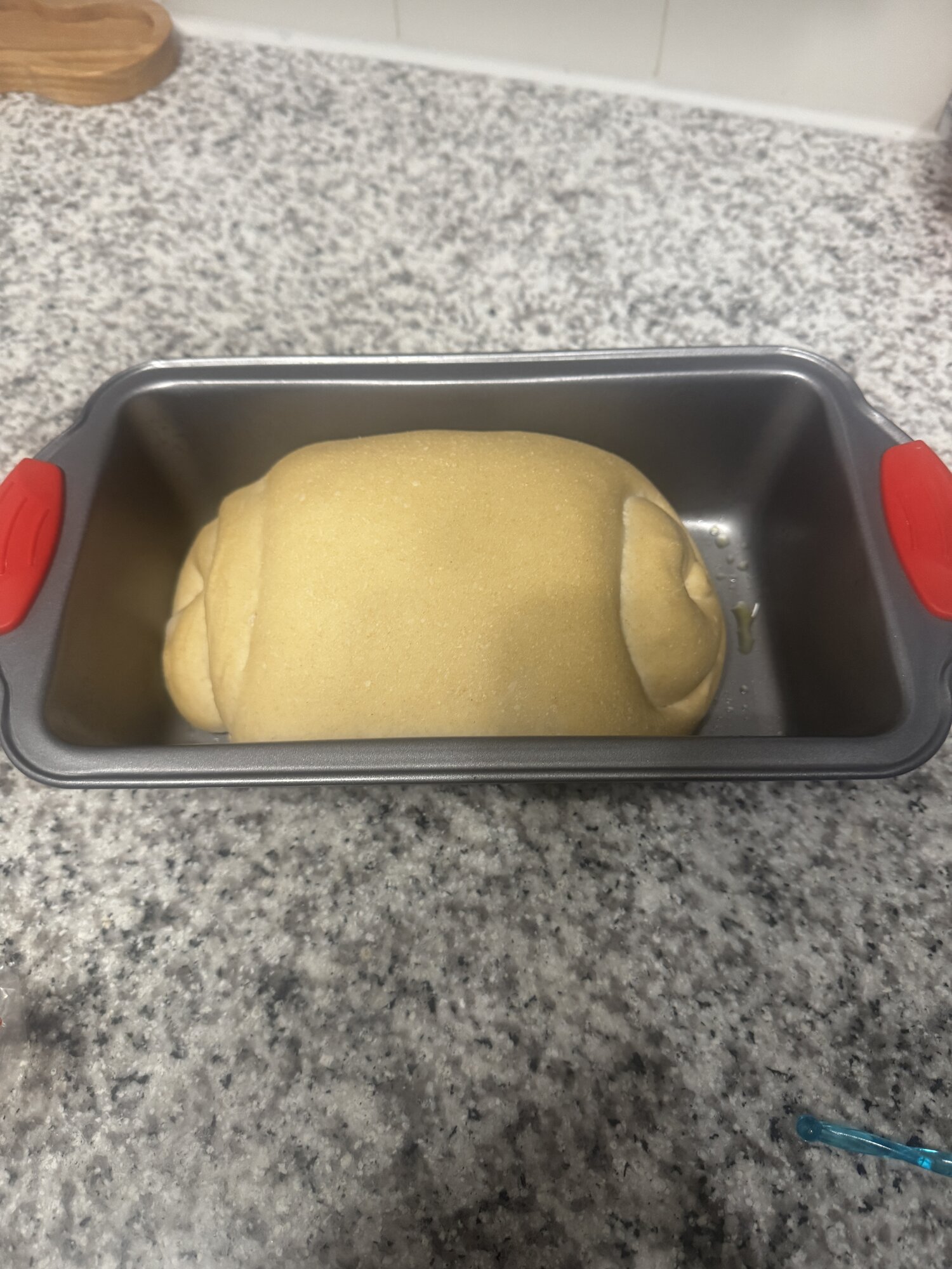 The loaf just before its overnight rest in the refrigerator.