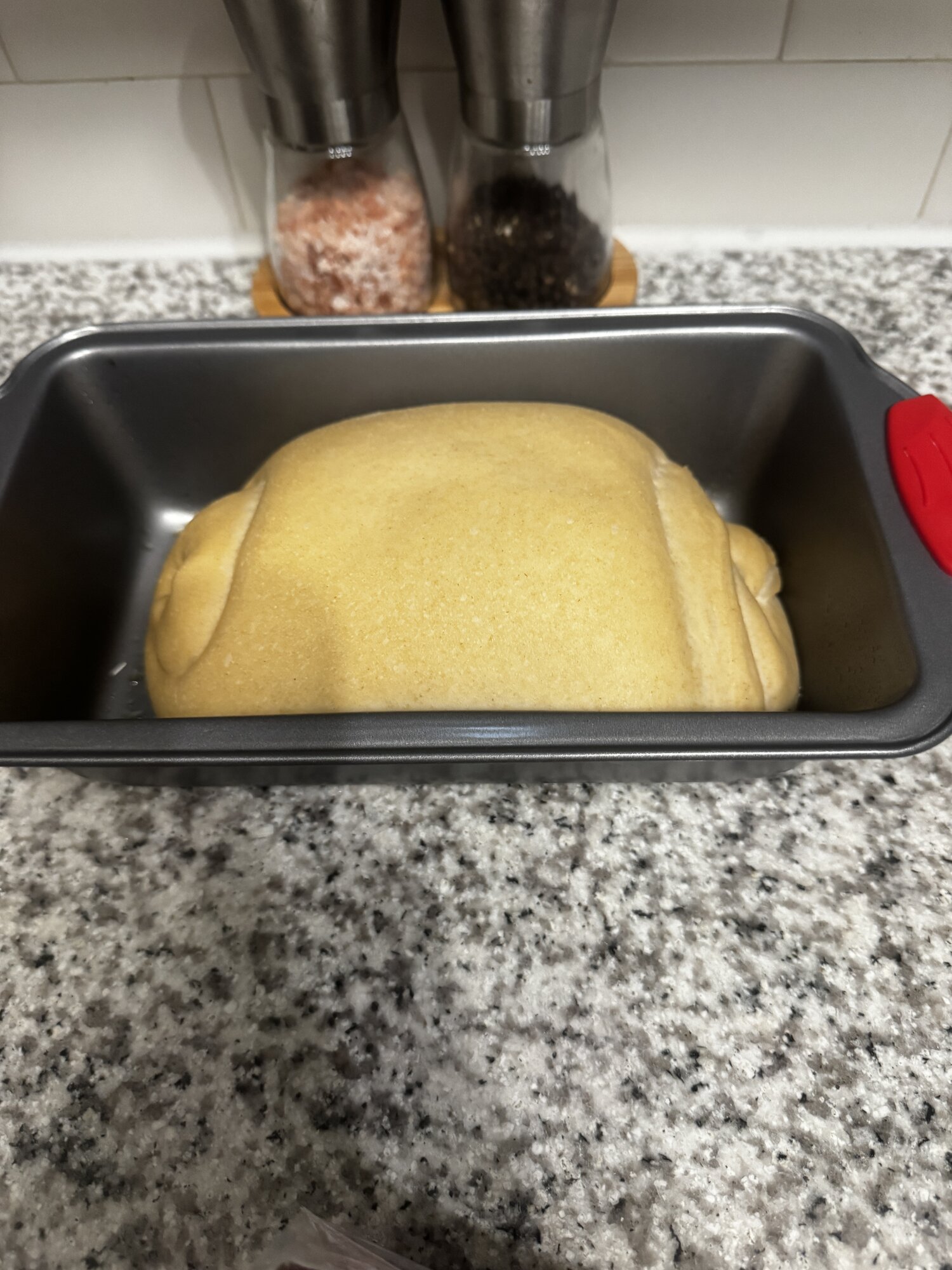 The fully proofed loaf ready for the oven the next morning.